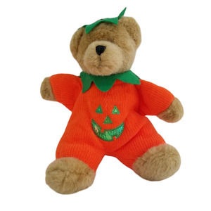 Passport Teddy Bear Brown Orange Pumpkin Costume Plush 14" Toy Lovey Rattle